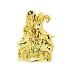 Gold Colored 3 Generation Goats on Mountain